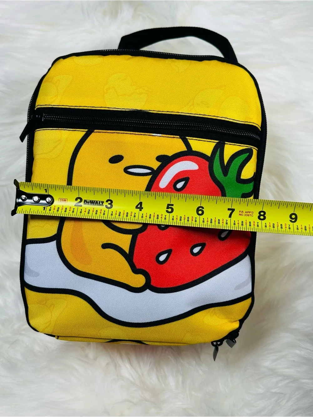 Sanrio Gudetama Yellow and Red Strawberry Kids Lunch Bag